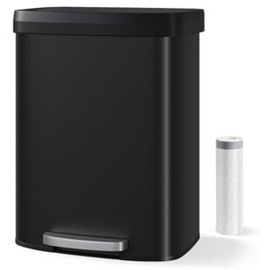 16 Gallon / 60 Liter Stainless Steel Trash Can,For Office, Bathroom, Dining Room - 1 of 4