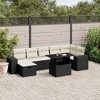 vidaXL 8 Piece Patio Sofa Set with Cushions - Black and Cream without storage - 2 of 4