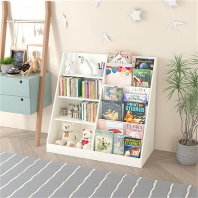 YONWAY Kids Bookshelf and Toy Storage Organizer, Multifunctional Bookshelf for Kids Rooms, Bedroom, Playroom, Nursery