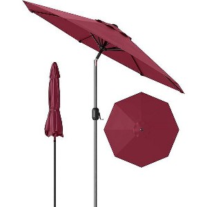 9FT Outdoor Patio Umbrella, Heavy-Duty Steel Frame with Crank & Tilt, UV Block Waterproof Canopy for Garden, Pool & Deck - 1 of 4