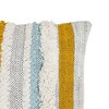 Striped with Fringe Filled Throw Pillow Mustard by Foreside Home & Garden - 3 of 4