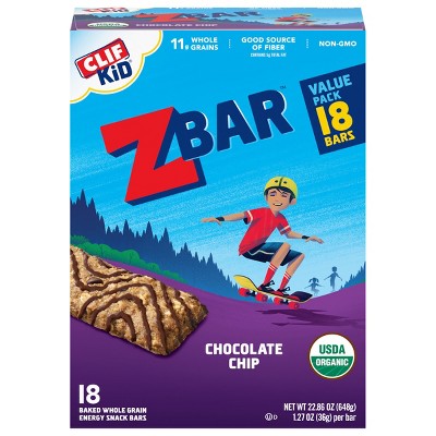 CLIF Kid ZBAR Organic Chocolate Chip Snack Bars - 22.86oz/18ct