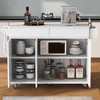 Whisen Kitchen Island with Drop Leaf,Spice Rack, Towel Rack and 2 Drawers - 2 of 4
