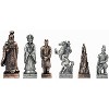 WE Games Chinese Qin Chess & Checkers Game Set - Pewter Chessmen & Black Stained Wood Board with Storage Drawers 15 in. - 3 of 4