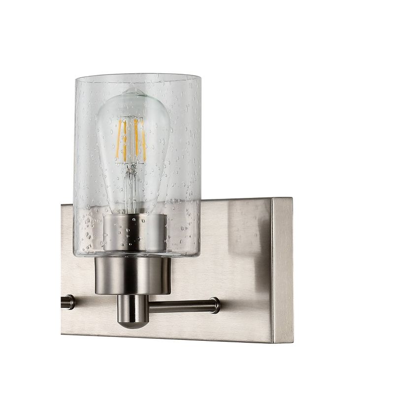 22&#34; LED 3-Light Irving Seeded Glass/Iron Contemporary Wall Sconce Nickel - JONATHAN Y, 6 of 7
