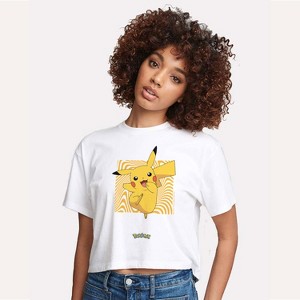 Women's - Pokémon - Pikachu Art Cropped Graphic T-Shirt - 1 of 4
