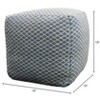 Moti Lia Blue Ottoman Pouf  18" Upholstered in Soft Blue Fabric - 3 of 4