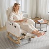 Modern Nursery Rocking Chair, Comfortable Rocker Recliner with Side Pocket, Footrest and USB Port, Mid Century Upholstered Rocker Glider, High Back - 3 of 4