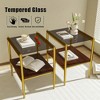 Vynxaria Series 15.35 in. Gray Rectangular Tempered Glass End Table with MDF Layer and Modern Design - 4 of 4