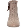 Memoi Girls' Knit Openwork Bow Anklet Socks Taupe 8 - 2 of 3