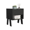 NicBex 18.8 inch Wide Nightstand with 1 Drawer,Wood Side Table with Metal Rails and Open Shelf,Modern Bedside Table for Bedroom,Living Room,Gray/Black - 4 of 4