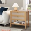 Bedroom Mid Century Modern Nightstands Set of 2, Rattan Night Stand Bedside Table w/ Drawers Storage Shelf, Narrow Bedside Table - 2 of 4