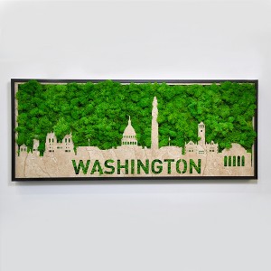 Gulches Washington Moss City Silhouette Metal Wall Art - Elegant Urban Decor - 1 of 4