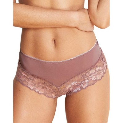 Women's Floral Print Lace Cheeky Underwear - Auden™ Pink S