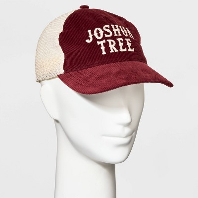 Joshua Tree Corduroy Trucker Hat - Maroon Red