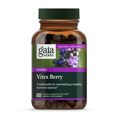 Gaia Herbs Vitex Berry (Chaste Tree) - Supports Hormone Balance & Fertility for Women - 120 Vegan Caps