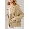 Women's Scalloped Hem Denim Jacket - Aaron & Amber - 3 of 4