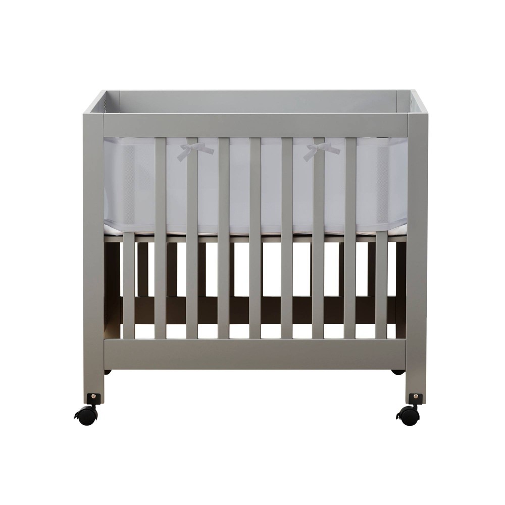 BreathableBaby Breathable Mesh Crib Liner for Mini Portable Cribs - Gray