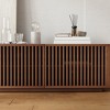 POVISON Mid-Century Modern TV Stand, Louvered Wood Entertainment Center with Slatted Doors, Open Storage,62.99" - 4 of 4