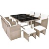 vidaXL Outdoor Dining Set Grey/Beige Powder-Coated Steel, PE Rattan, Glass - 2 of 4