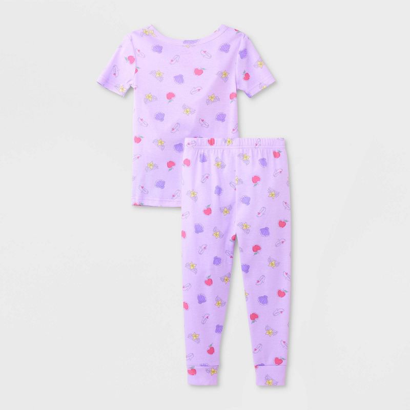 Toddler Girls' 4pc Snug Fit Disney Princess Pajama Set - Purple, 2 of 5