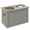 Gulches PawHut Raised Pet Feeding Station with Storage & Stainless Steel Bowls for Large Dogs - Gray - 2 of 4