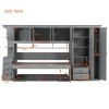 Twin Size Murphy Bed Space-saving Wall Bed with Desk, Drawers, Wardrobe & Cabinet - ModernLuxe - 4 of 4
