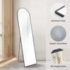 GlasFlength Full Length Mirrors Floor Standing Mirror, Wall Mirror with Stand Aluminum Alloy Thin Frame, Arched Black 59"*11"*16" - 2 of 4