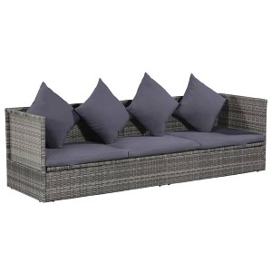 vidaXL Patio Bed Gray 78.7 in.x23.6 in. Poly Rattan - 1 of 4