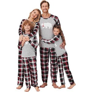 Ekouaer Christmas Pajamas for Family Matching Sets Long Sleeve Xmas Pj Set Soft Holiday Sleepwear - 1 of 4