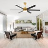 Airsurfer 65" Gold Ceiling Fan with Integrated LED Light, White and Black Blades, and Remote (6-Blade) - 3 of 4