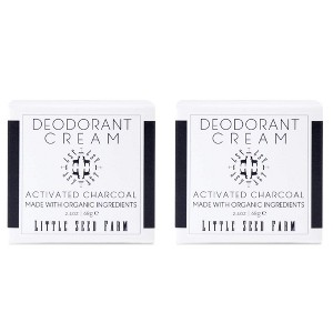 Little Seed Farm All Natural Deodorant Cream | Aluminum Free for Women or Men | Paraben-Free (2.4 oz) Activated Charcoal (PACK OF 2) - 1 of 4