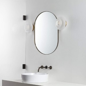 TEHOME Oba  Oval Metal Framed Wall Mounted Bathroom Vanity Mirror - 1 of 4