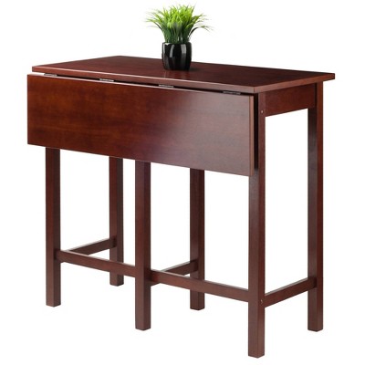 Antique Walnut Extendable Bar-Height Dining Table with Leaf
