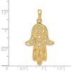 Black Bow Jewelry 14k Yellow Gold Large Filigree Chamseh Pendant, 21 x 40mm - 4 of 4