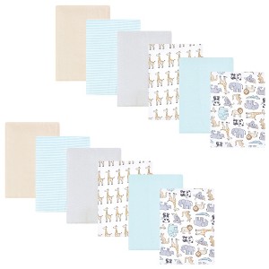 Hudson Baby Flannel Burp Cloth 12pk, Kangaroo, One Size - 1 of 4