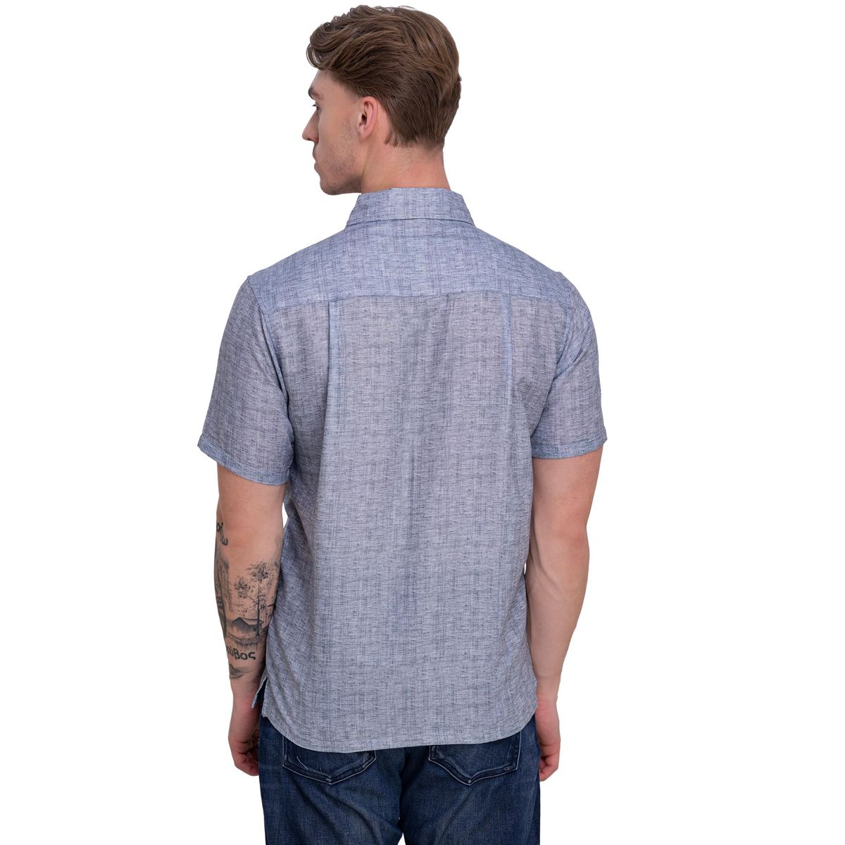 HAPPY BAY Mens Hawaiian Shirts Short Sleeve Button Down Shirt Men's Casual Shirts Vacation Tropical Summer Party Shirts for Men Funny XXL Grey Solid - thumbnail 2