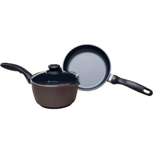 Swiss Diamond HD Nonstick 3 Piece Cookware Set with Fry Pan & Saucepan - 1 of 2