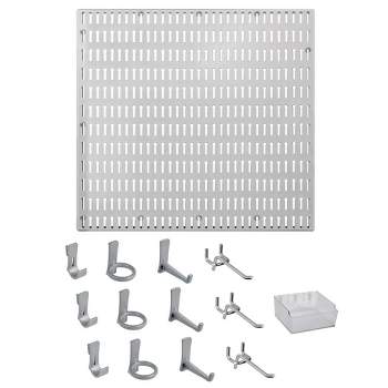 Allspace 14 Piece Garage Organizer Wall Storage System with Pegboard, Hooks and Hangers