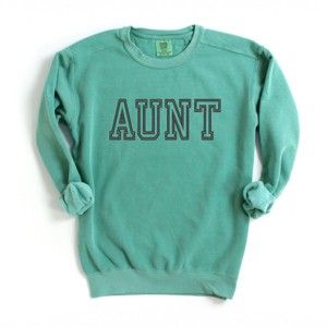 Simply Sage Market Embroidered Aunt Outline Garment Dyed Sweatshirt - 1 of 4