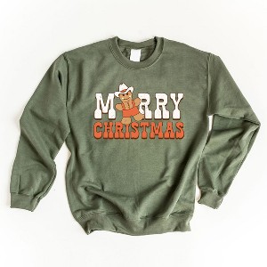 Simply Sage Market Women's Graphic Sweatshirt Merry Christmas Gingerbread - 1 of 4