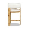 Jennifer Taylor Home Vavona 26.5" Burl Upholstered Barrel Back Counter Height Bar Stool, Polar Off-White Faux Shearling Fur - 3 of 4