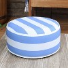 Sunnydaze Outdoor All-Weather, Water-Resistant Inflatable Blow-Up Ottoman Pouf - Beach-Bound Stripe - 2 of 4