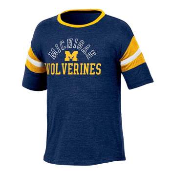 NCAA Michigan Wolverines Girls' Short Sleeve Striped Shirt