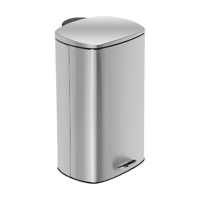 Honey-Can-Do 40L Rectangular Stainless Steel Trash Can with Lid