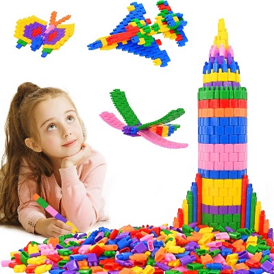 Attop Kids 600pcs Set Building Blocks Construction Toy - Learning Playset Educational Kit Child Branin Development Preschool Kindergarten Toy
