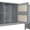TIRAMISUBEST Twin/Full Size Rattan Decor Daybed with Twin Size Trundle, Storage Bed Frame with Cabinet and Shelf - 3 of 4