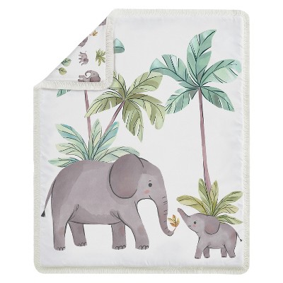 Gray Microfiber Elephant Jungle Toddler Comforter Set