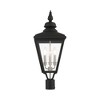 Livex Lighting Adams 3 - Light Post Light in  Black/Brushed Nickel - 3 of 4