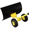 Heavy Duty Steel Snow Shovel with Wheels Adjustable Handle High Capacity Snow Pusher with Anti-Scratch Plate for Driveway & Sidewalk - 3 of 4